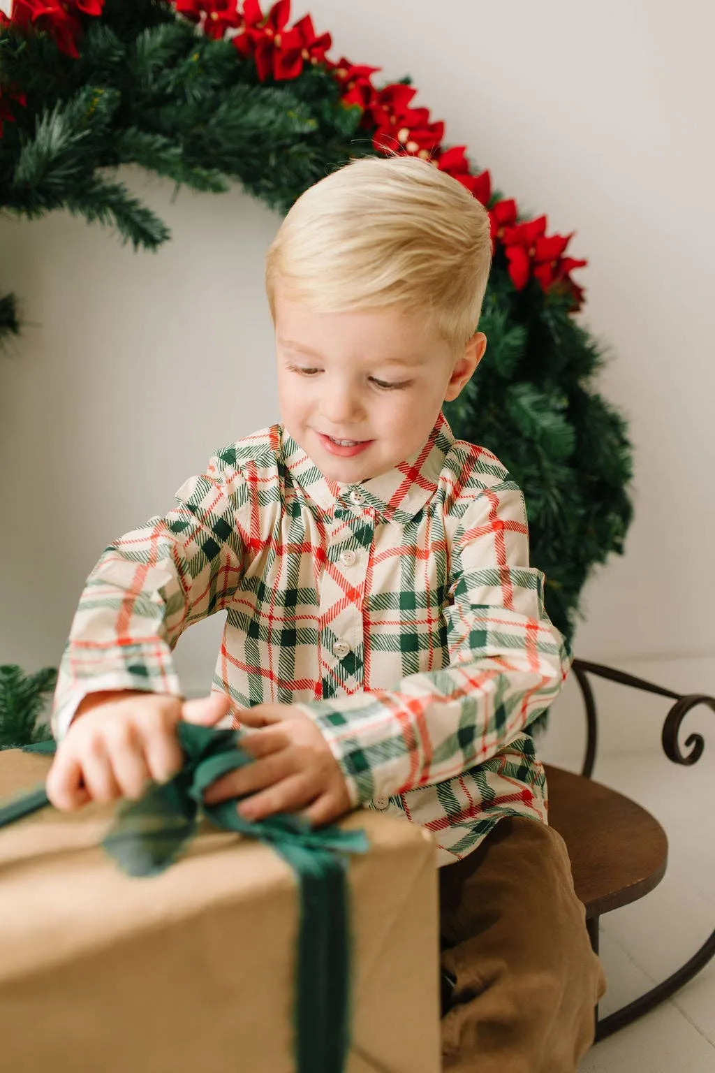 Christmas Plaid Button Down Shirt