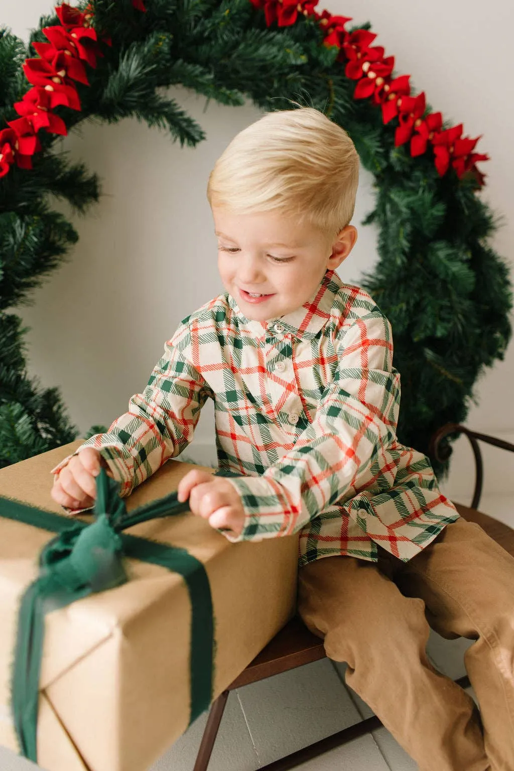 Christmas Plaid Button Down Shirt