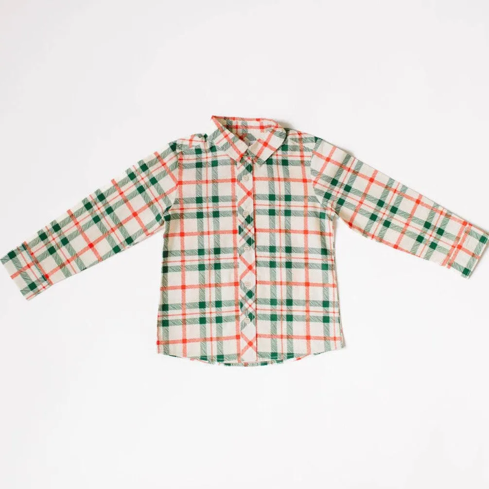 Christmas Plaid Button Down Shirt