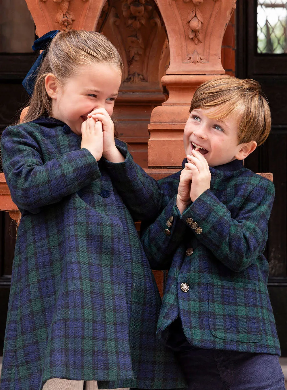 Classic Coat in Navy Tartan