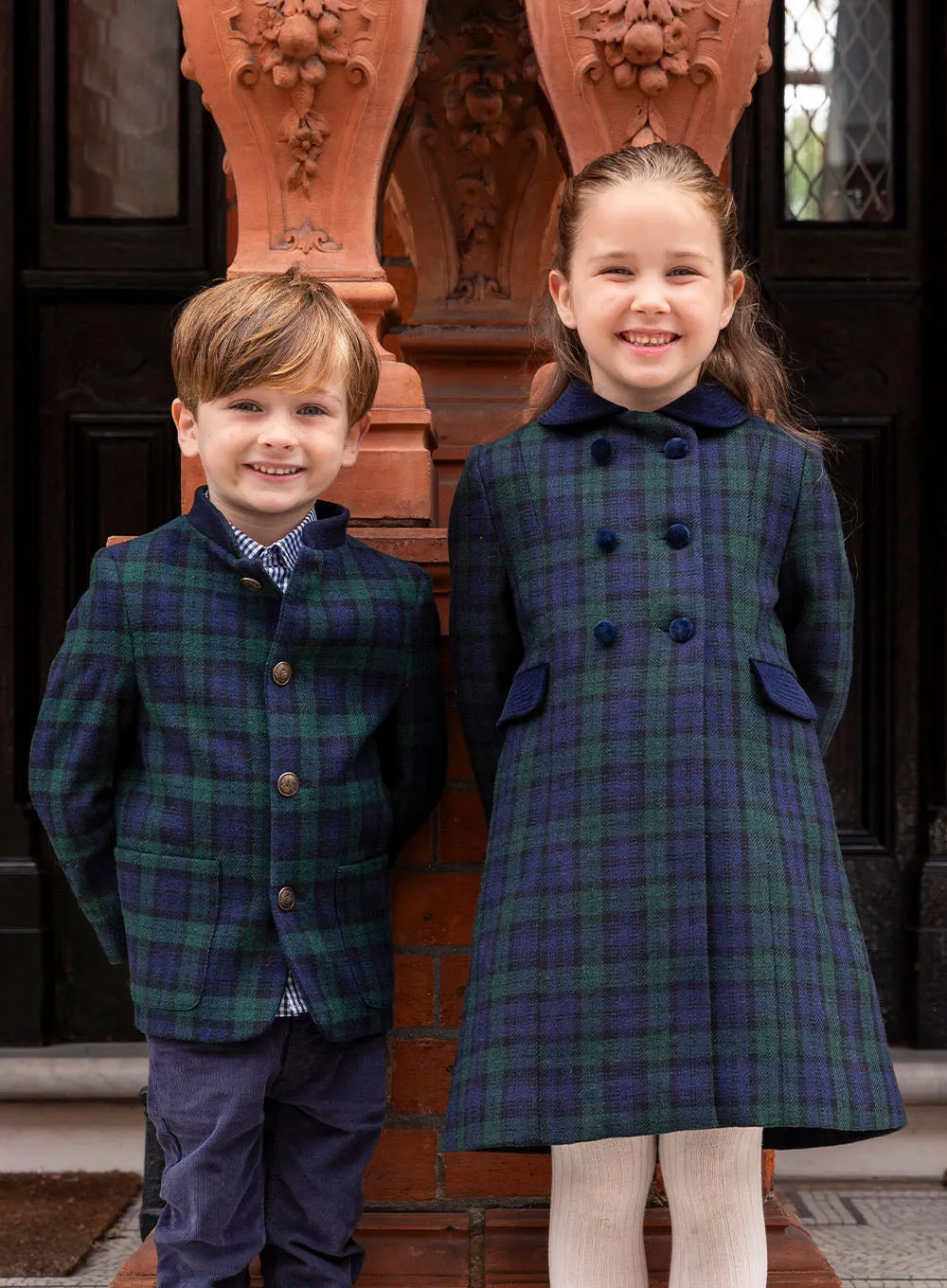 Classic Coat in Navy Tartan