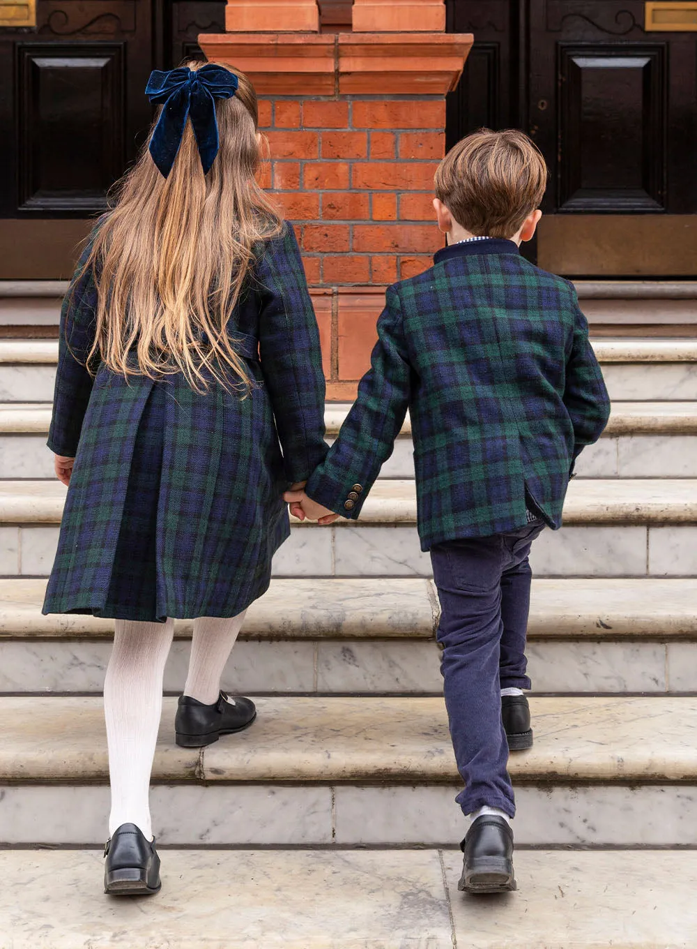 Classic Coat in Navy Tartan