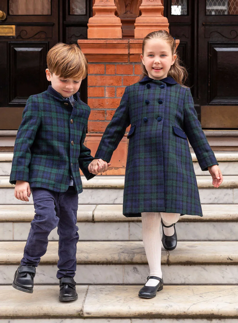 Classic Coat in Navy Tartan