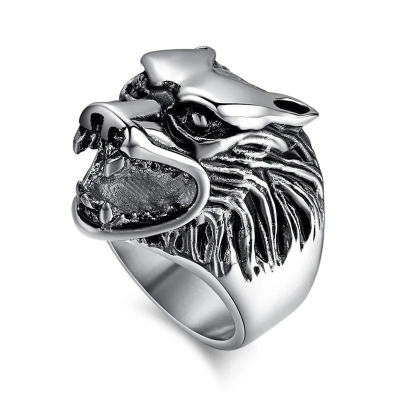 Classic Wolf Head Ring