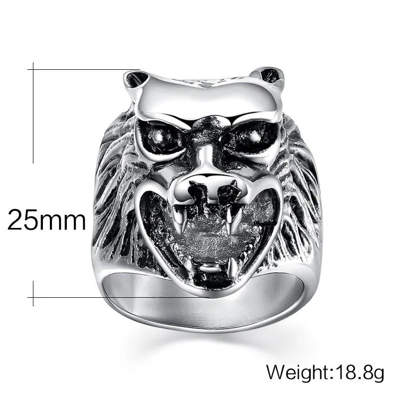 Classic Wolf Head Ring