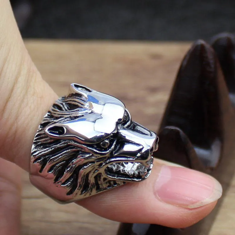 Classic Wolf Head Ring