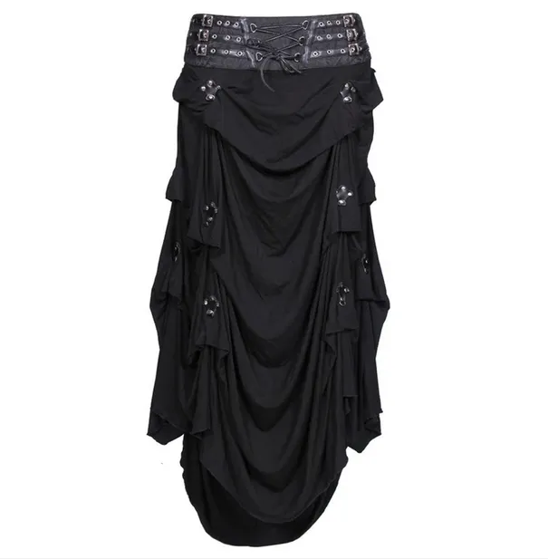 Corset Belt Asymmetric Skirt