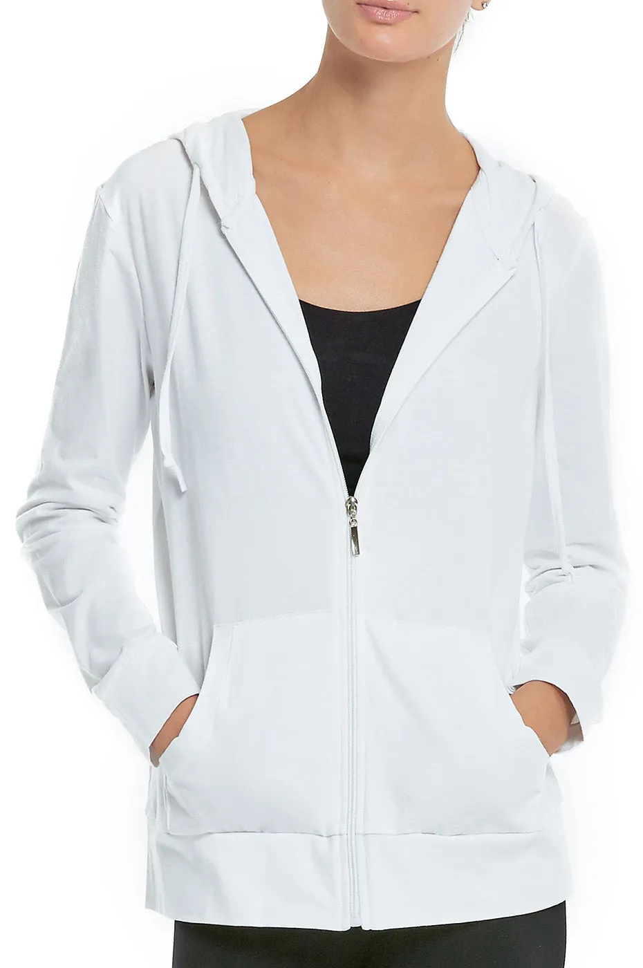 COTTONBELL LADIES SINGLE JERSEY ZIP-UP HOODIE JACKET (HDC7000C_WHITE)