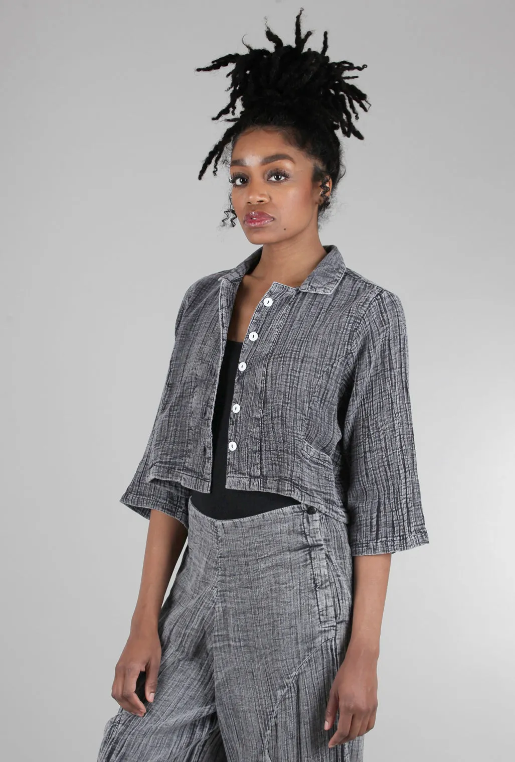 Cropped Parker Jacket, Charcoal