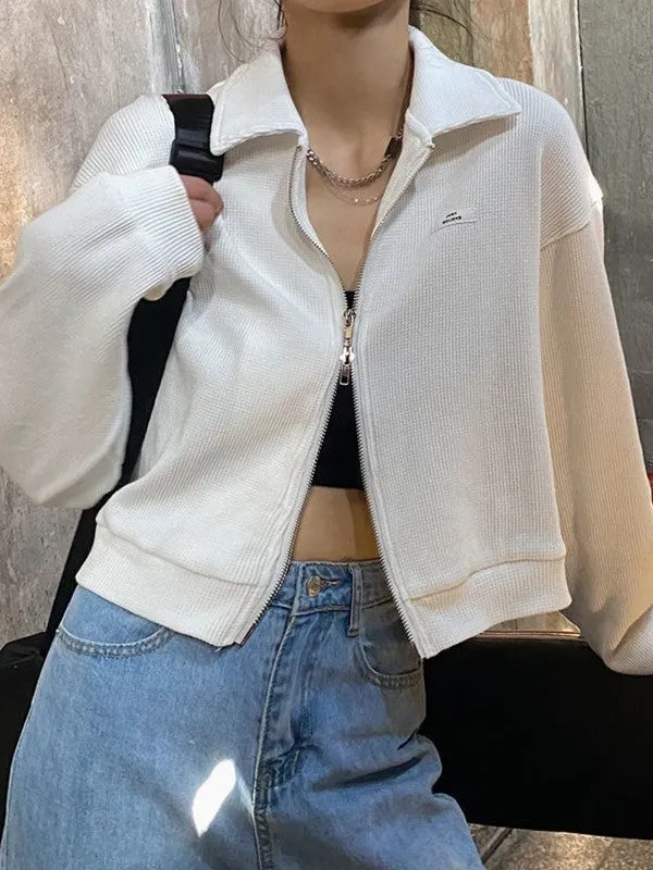 Cropped Zip Up Jacket