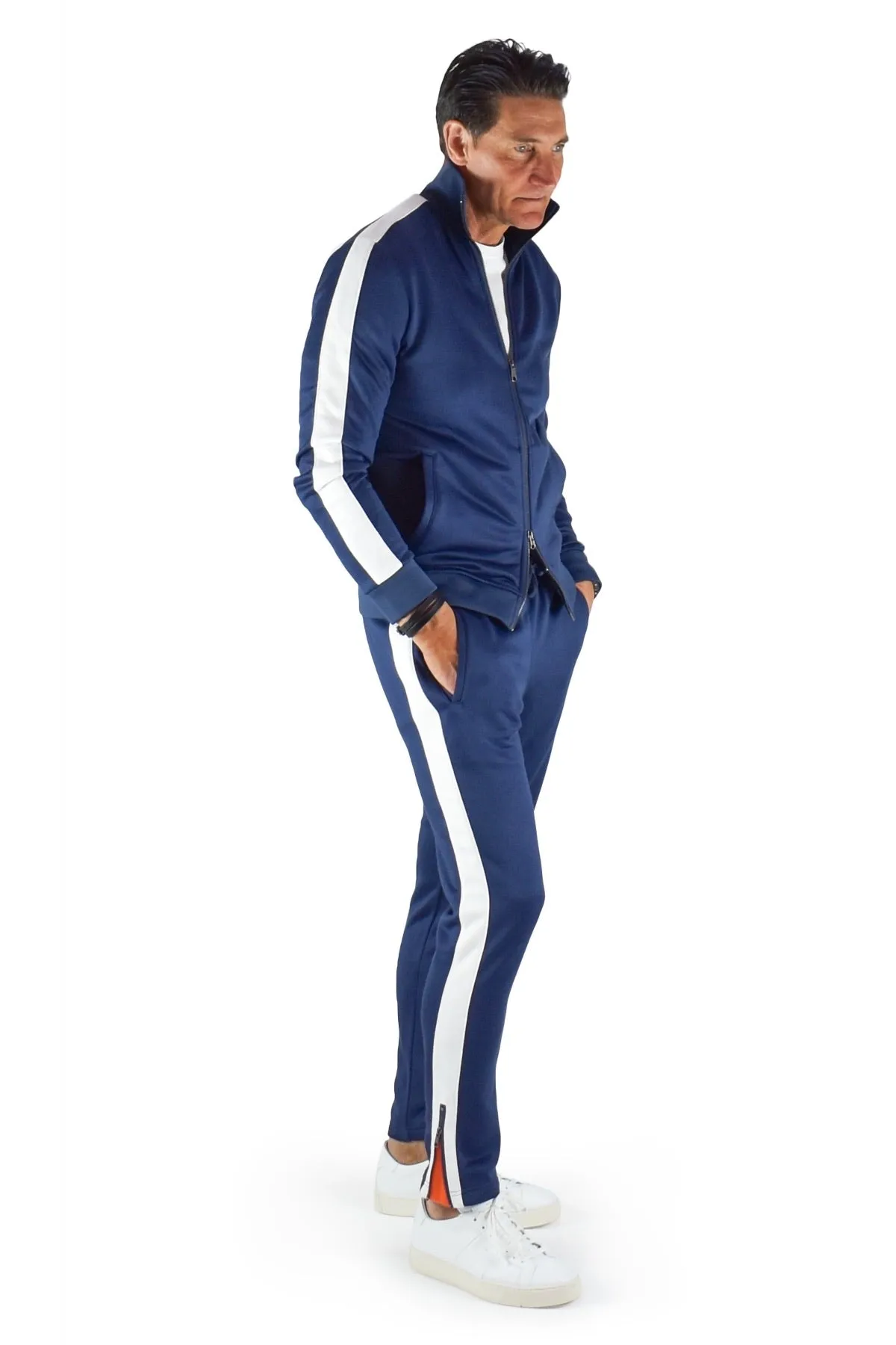 David August Tracksuit in Navy with White Trim