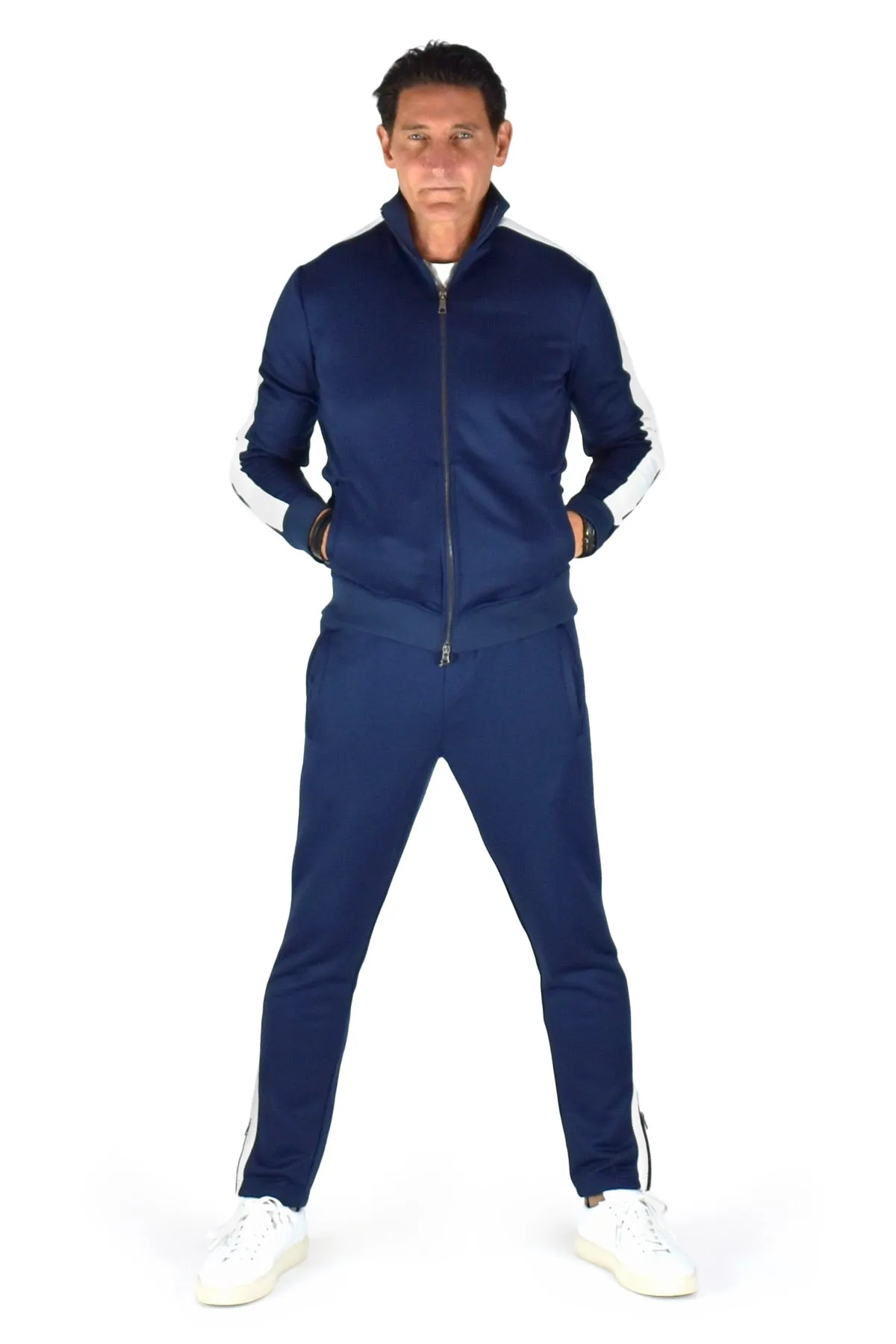 David August Tracksuit in Navy with White Trim