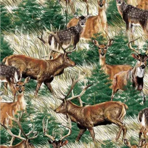 Deer Field Printed Anti-Pill Polar Fleece