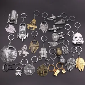 Disney Classic Movie Star Wars Ultimate Weapon Death Star Pendant Keychain Silver Color Battle Station Keyring Jewelry