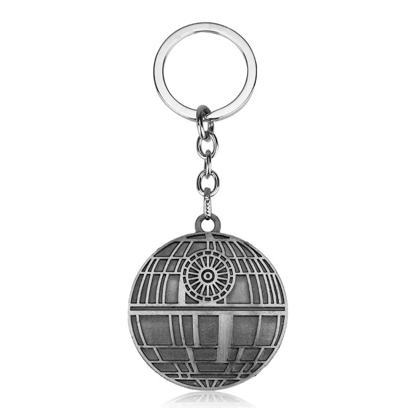 Disney Classic Movie Star Wars Ultimate Weapon Death Star Pendant Keychain Silver Color Battle Station Keyring Jewelry