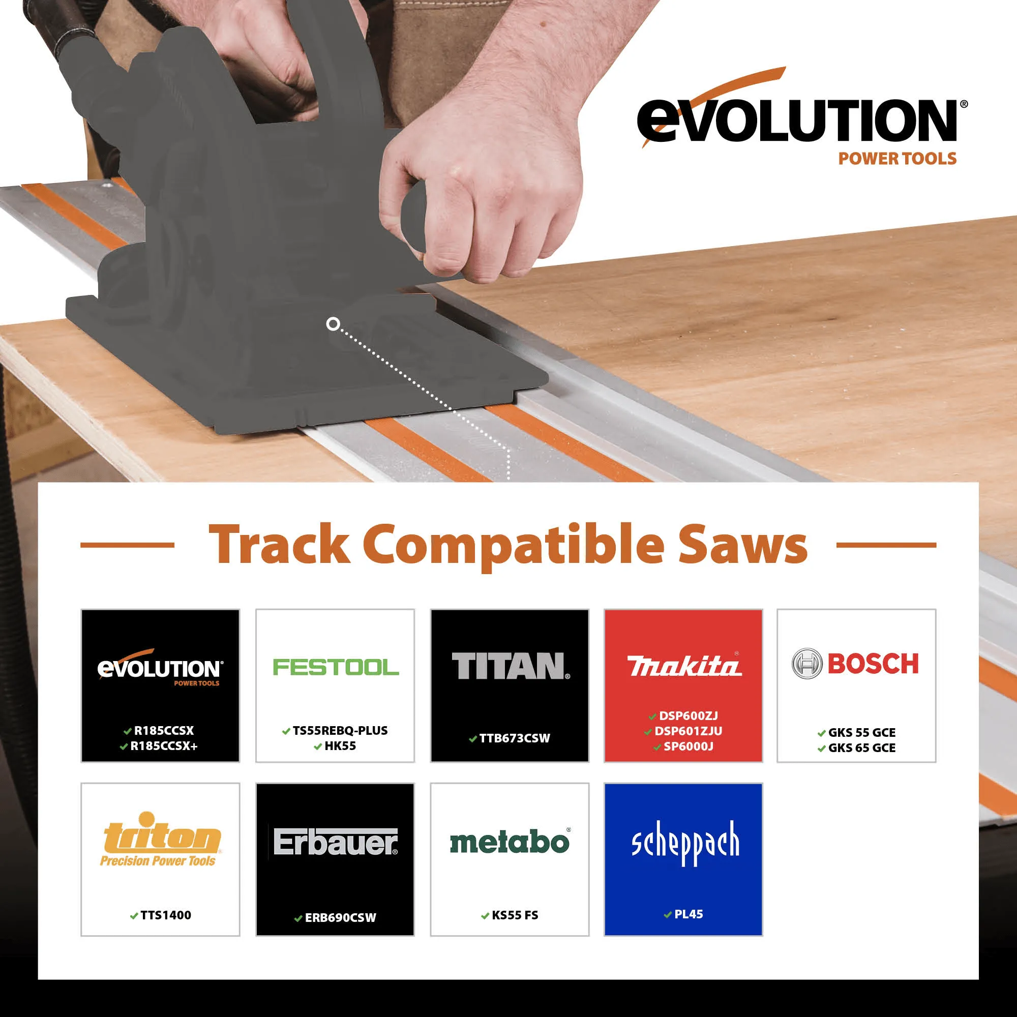 Evolution ST2800 | 110 in. | Circular Saw Track | Clamps & Carry Bag Included