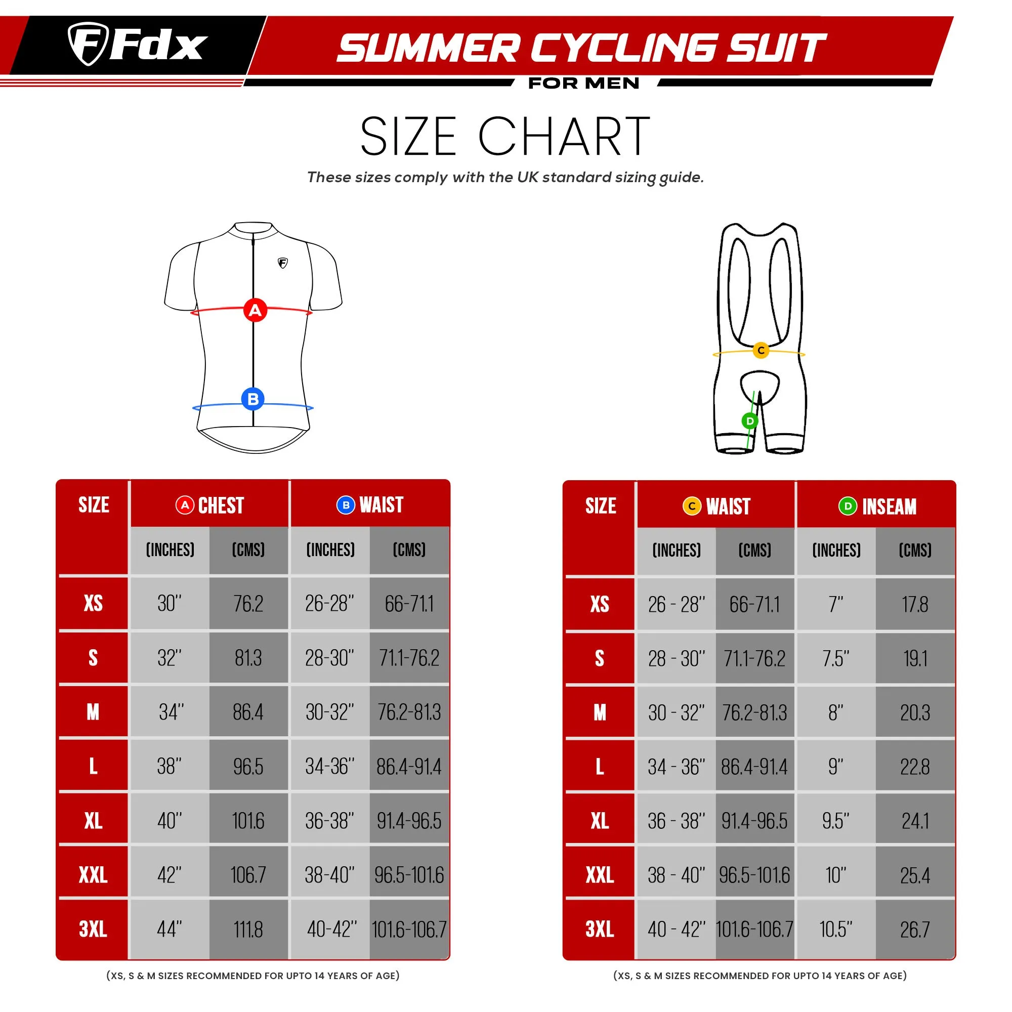 Fdx Men's & Boy's Set Signature Blue Short Sleeve Summer Cycling Jersey & Bib Shorts