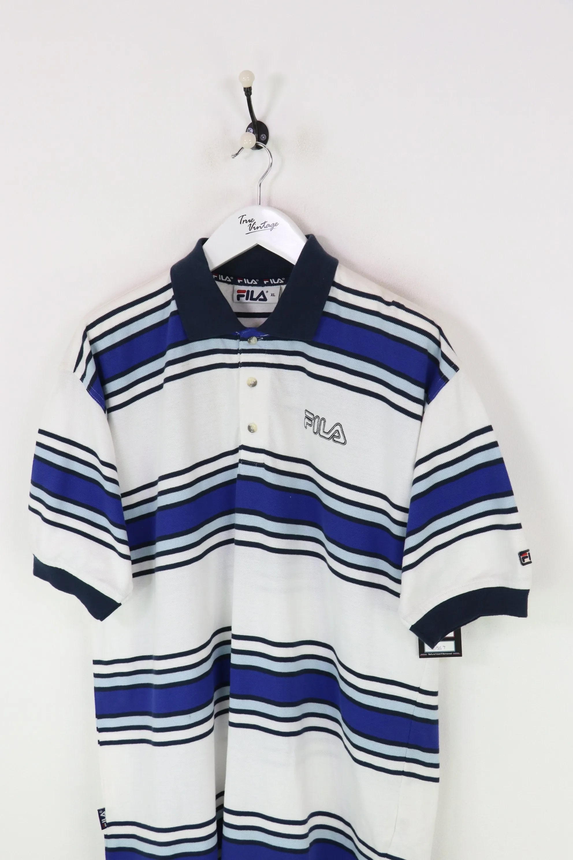 Fila Polo Shirt White/Blue XL