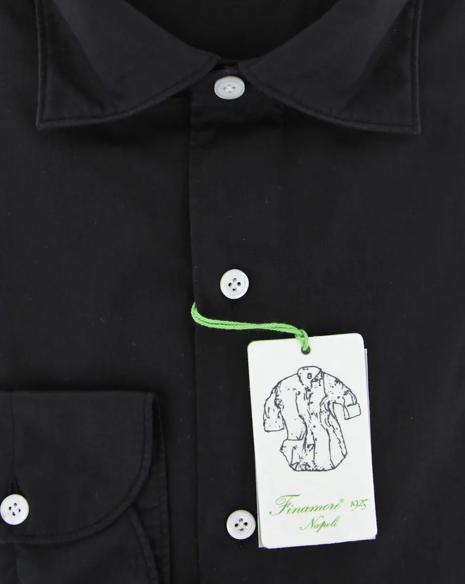 Finamore Napoli Black Shirt - Extra Slim