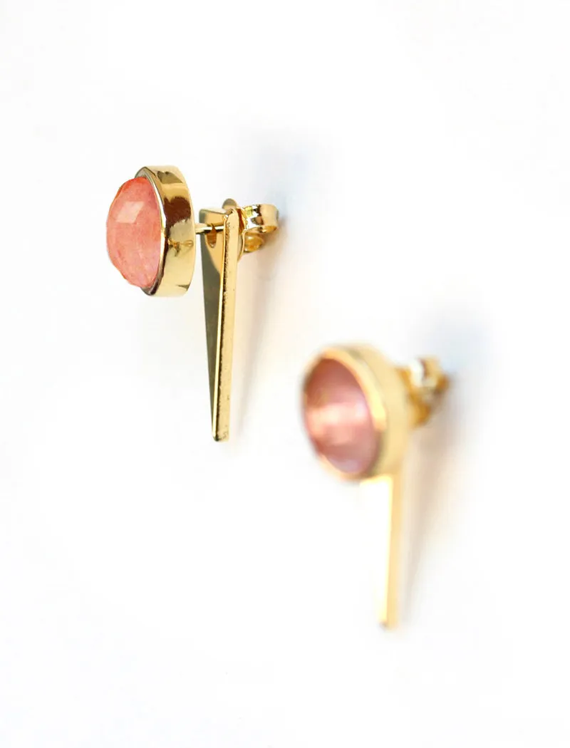 FIRE 3-Way Pink Coral 24K Gold Earring Jackets