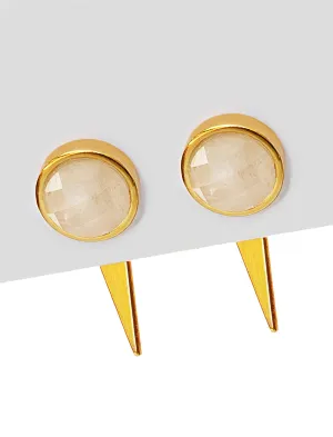 FIRE 3-Way White Quartz 24K Gold Earring Jackets