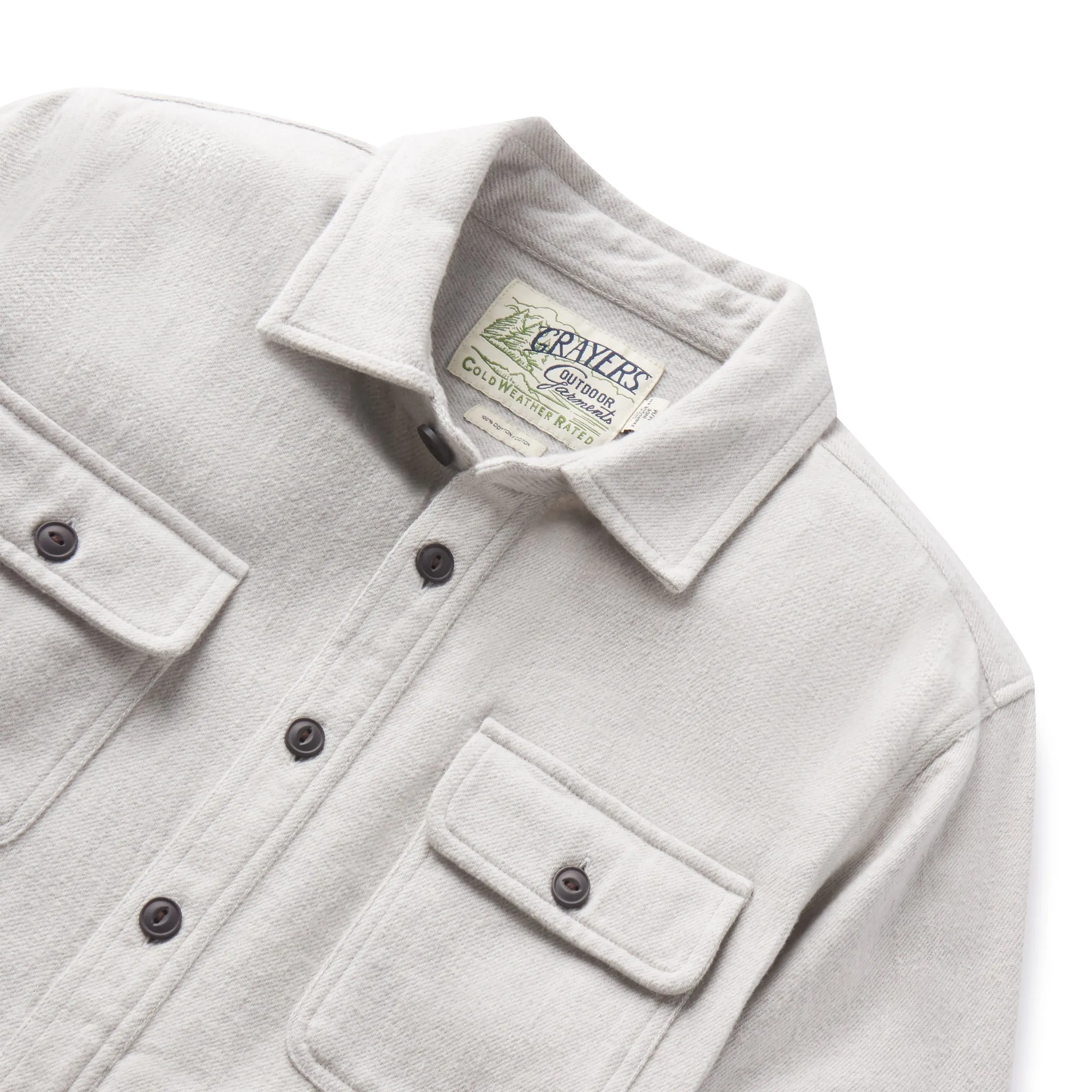 Flannel Twill Shirt Jacket - Glacier Gray