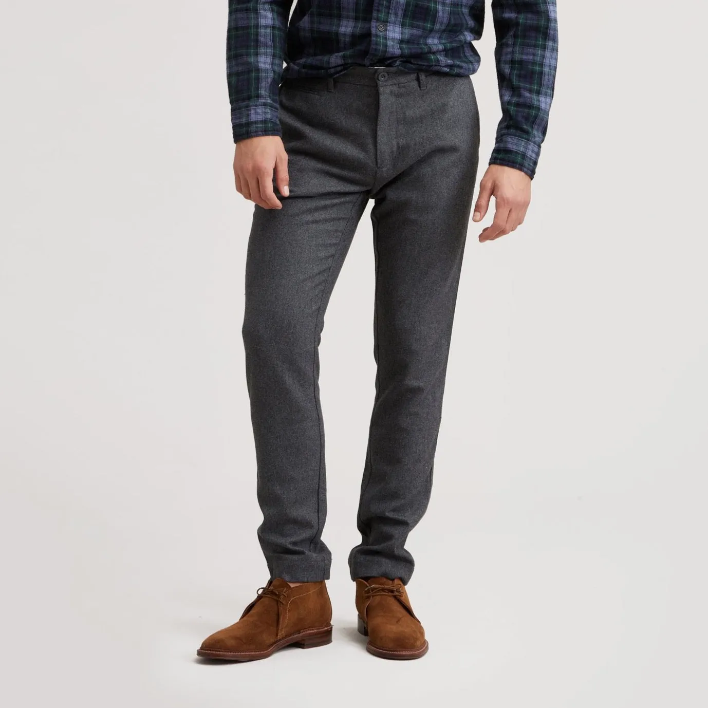 Grayers Slim Fit Wool Flannel Pants - Gray