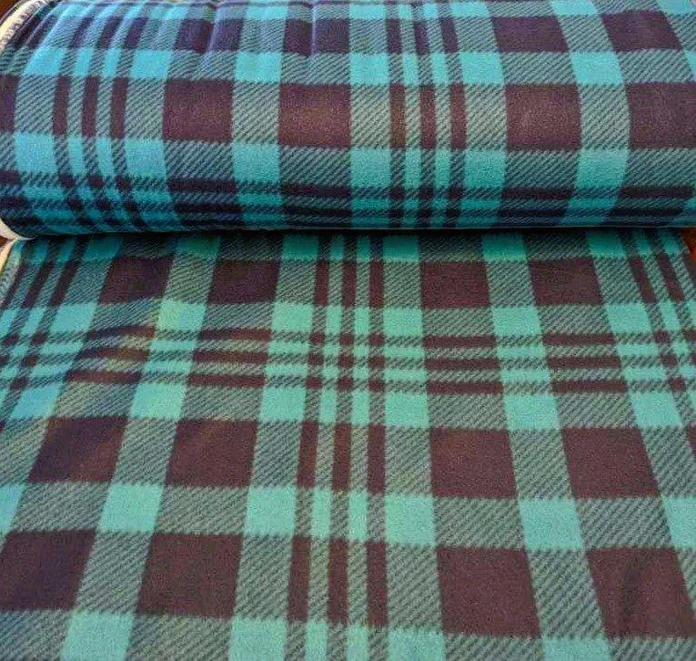 Green and Black Plaid Anti-Pill Polar Fleece