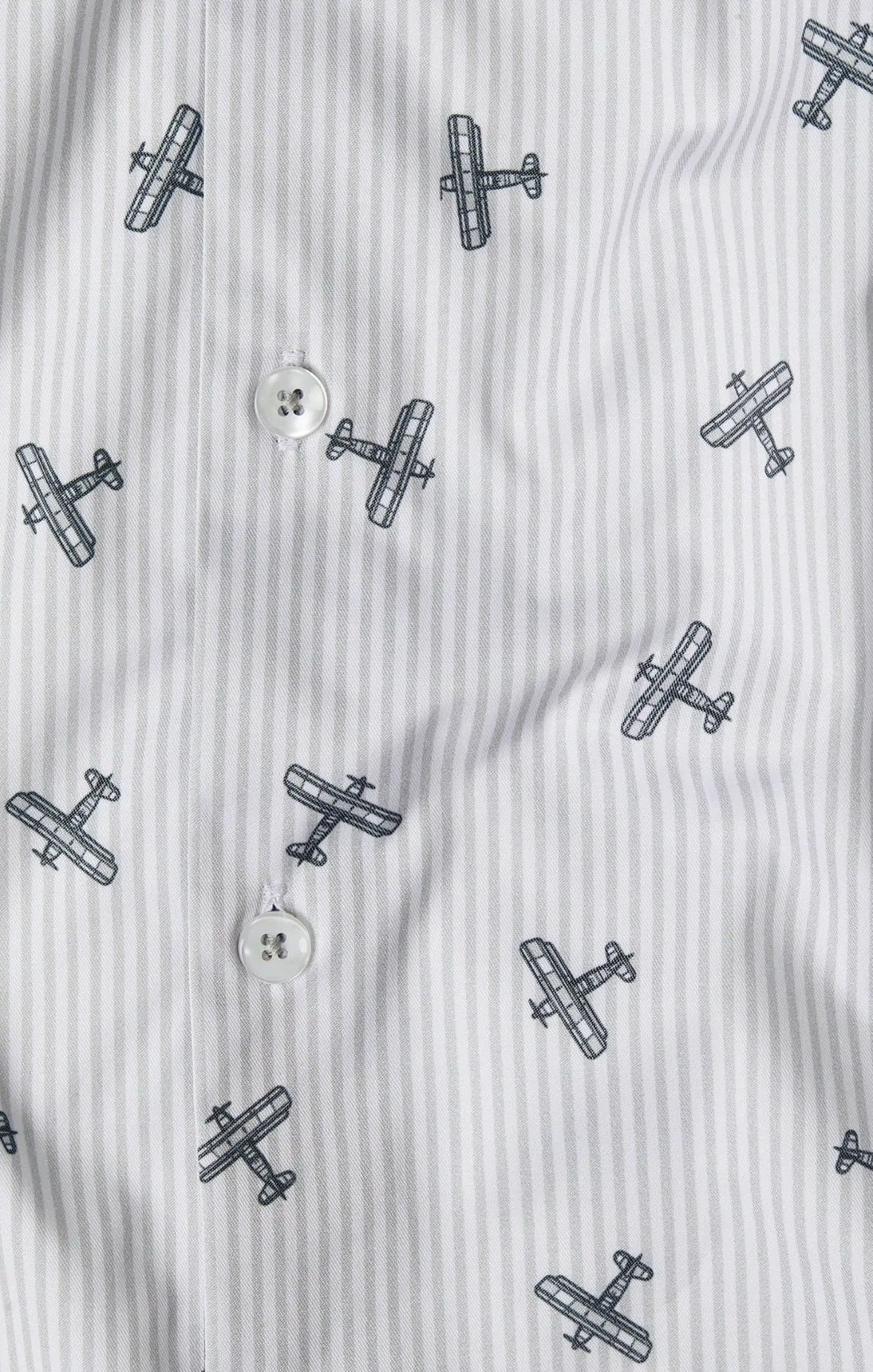 Grey Airplane Print Drytouch Shirt