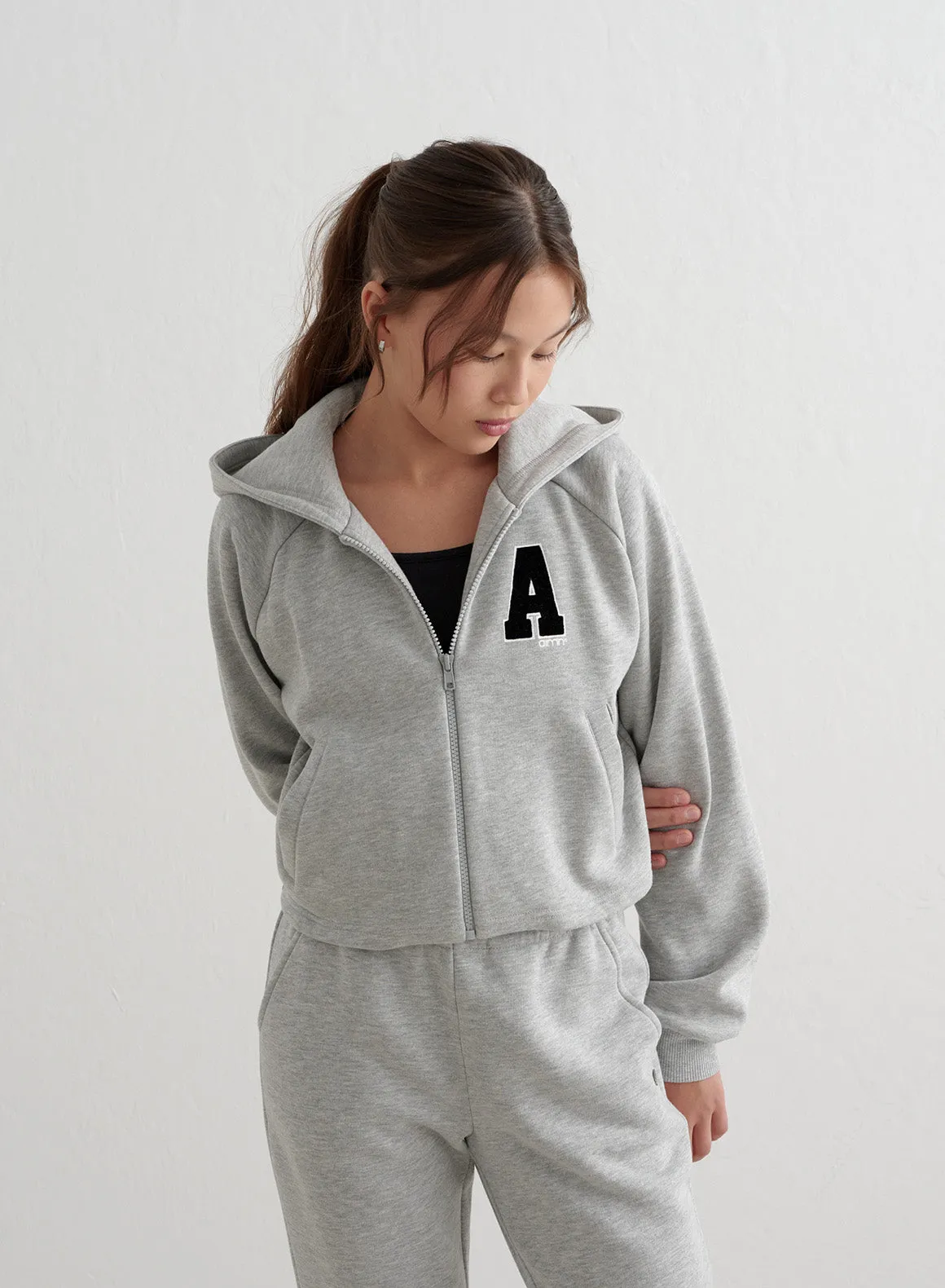 Grey Melange Young Sweat Zip Hood