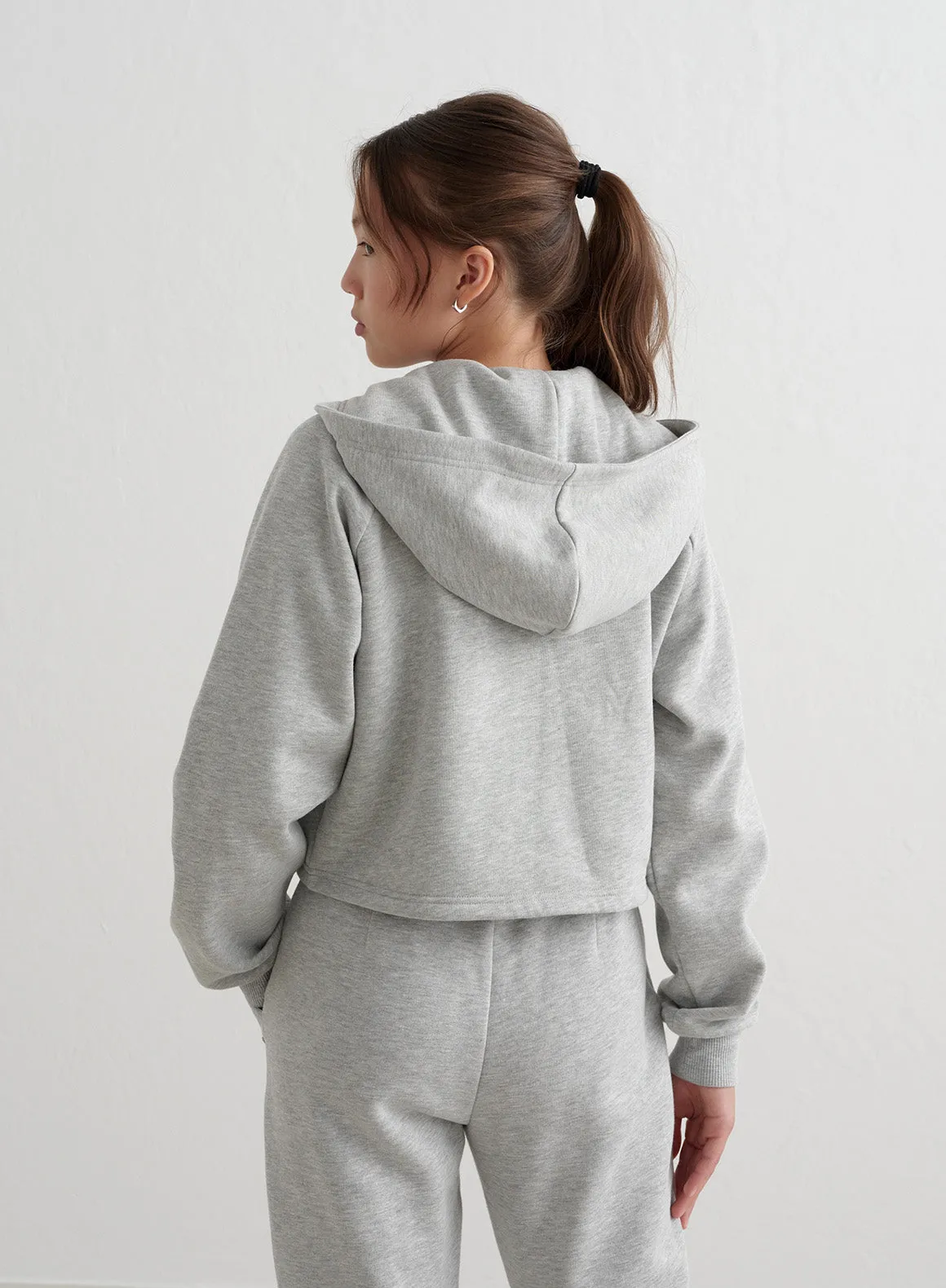 Grey Melange Young Sweat Zip Hood