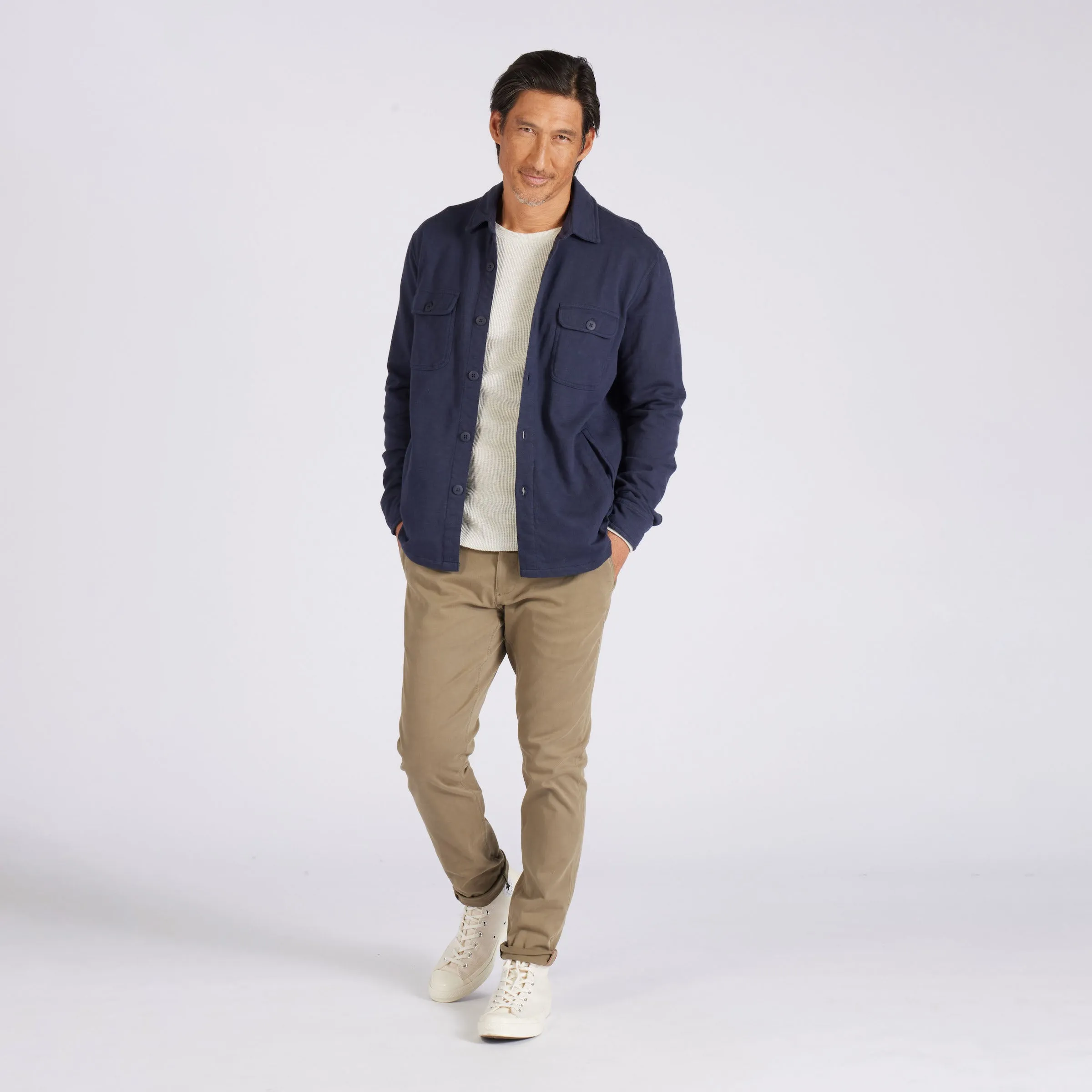 Hogan Knit Loopback Shirt Jacket - Dark Navy