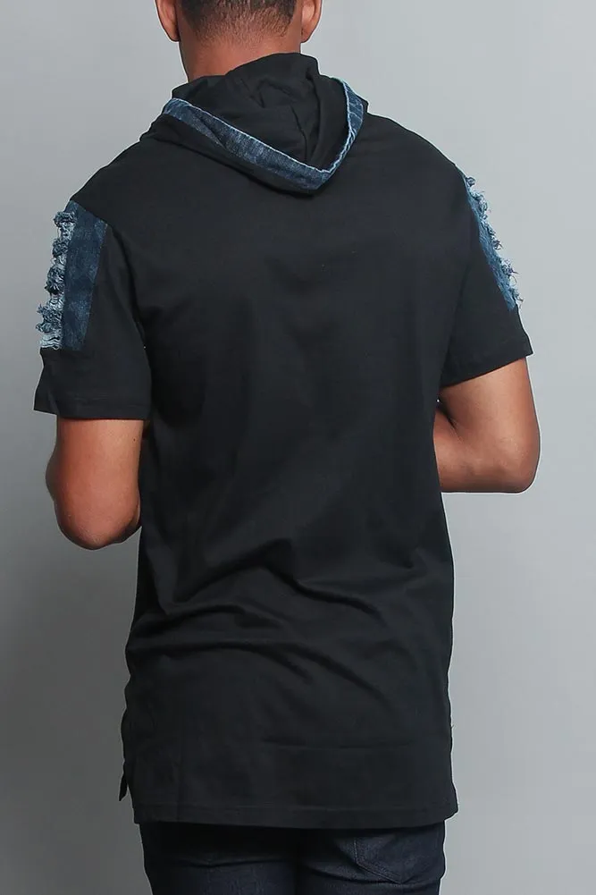 Hooded Denim T-Shirt