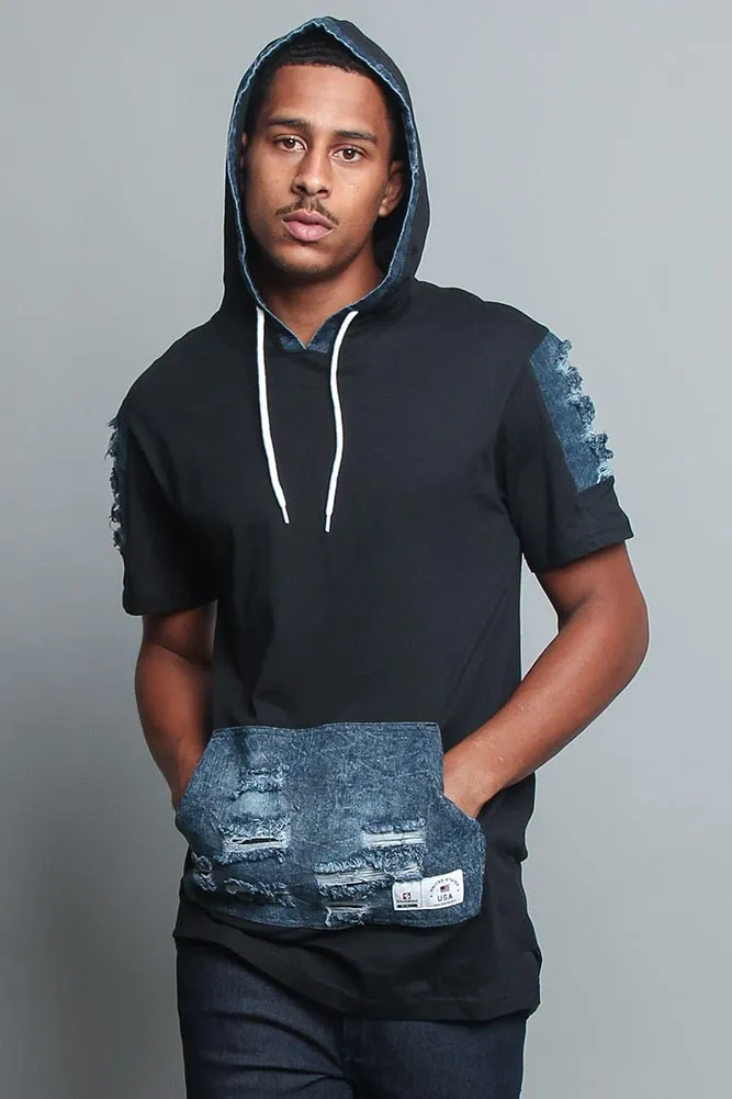 Hooded Denim T-Shirt