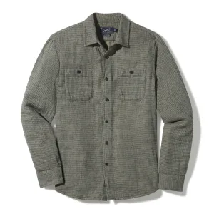 Houndstooth Double Cloth Workshirt - Sage