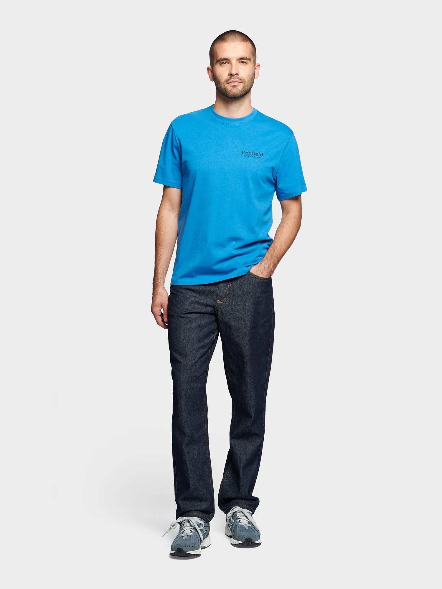 Hudson Script T-Shirt in Vallarta Blue