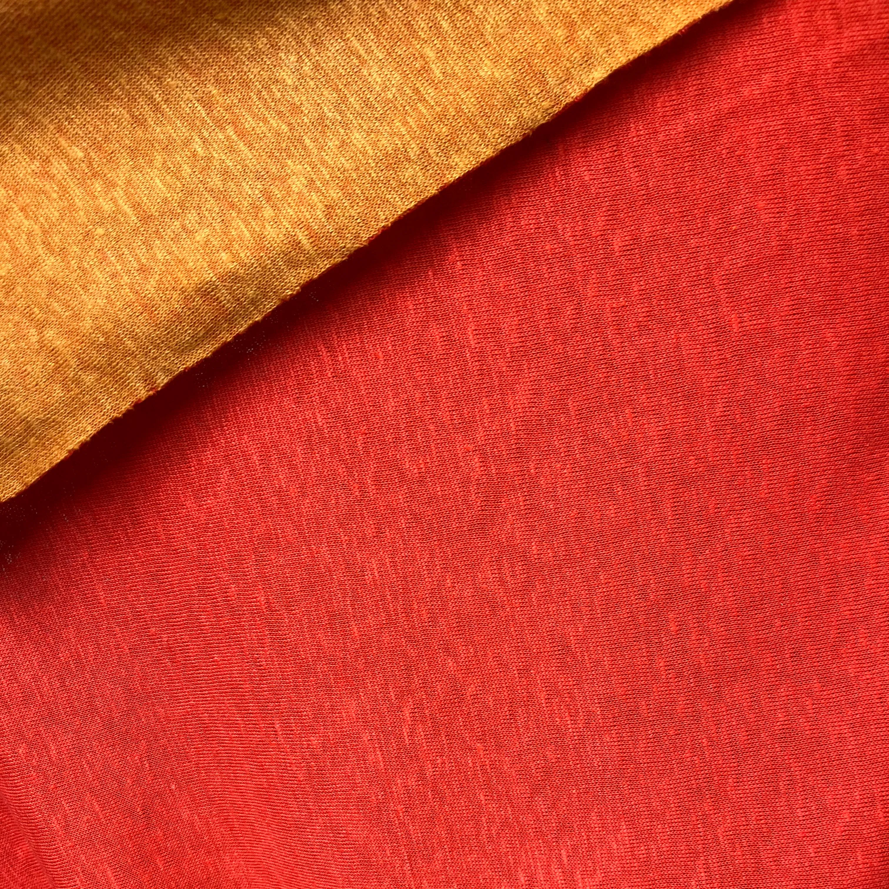 Italian Double Face Linen Jersey - Tomato Red & Orange