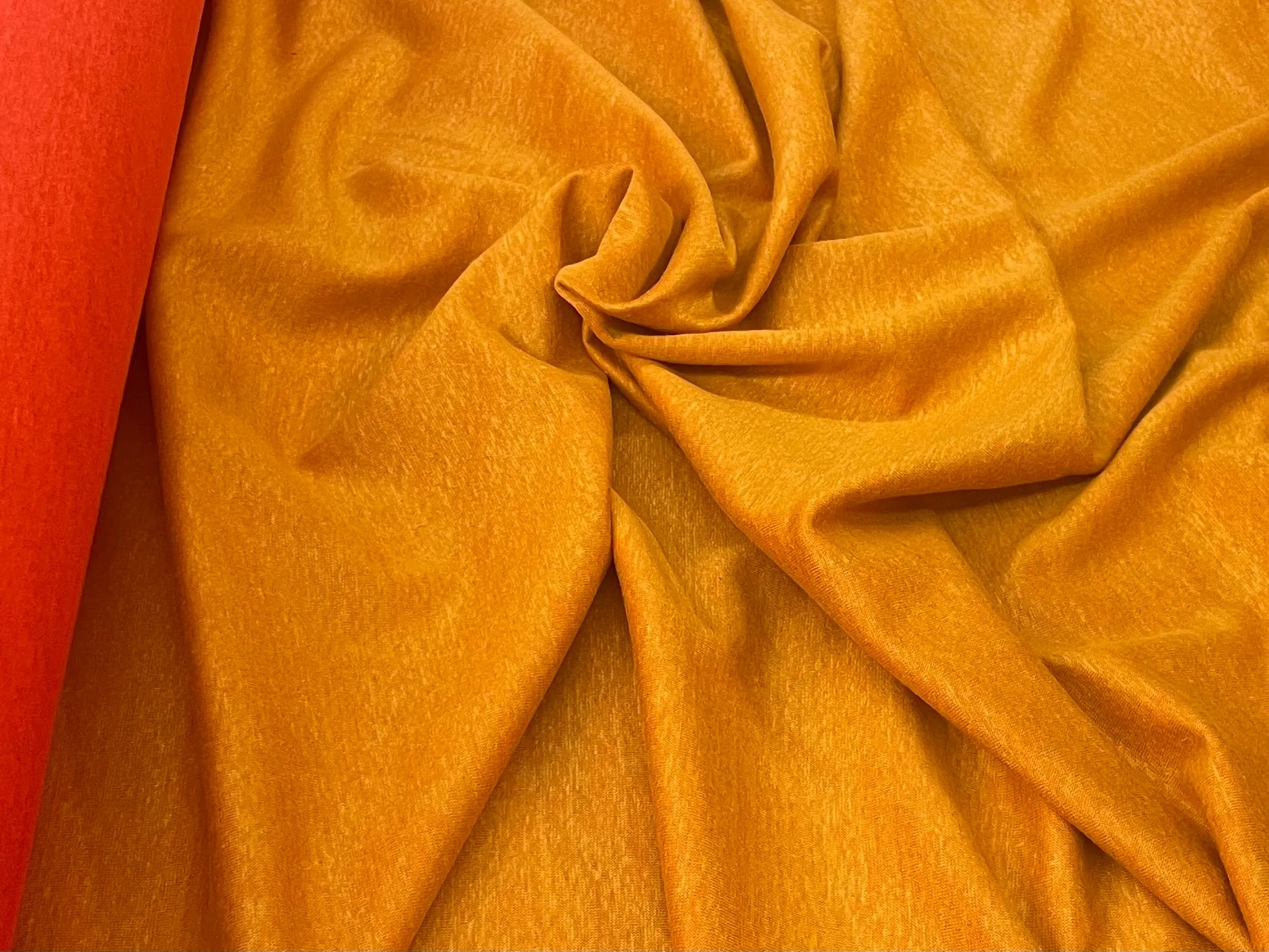 Italian Double Face Linen Jersey - Tomato Red & Orange