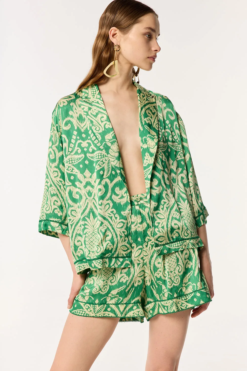 Jacket Clea - Green Macro Ikat