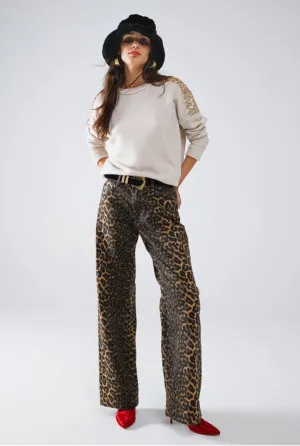 Jean Snob Leopard Ombre Denim Jeans