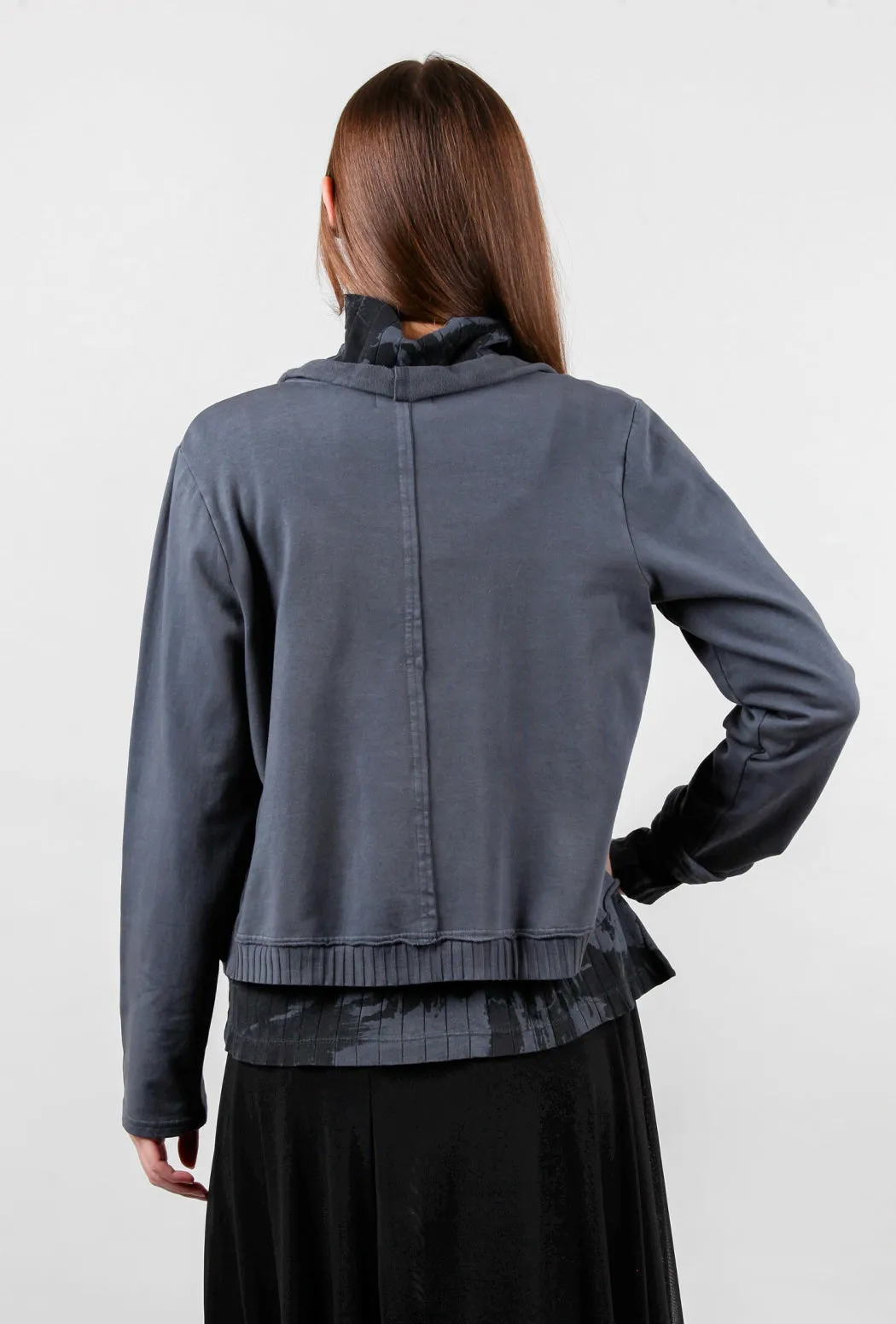 Jersey Crop Drape Jacket, Gray