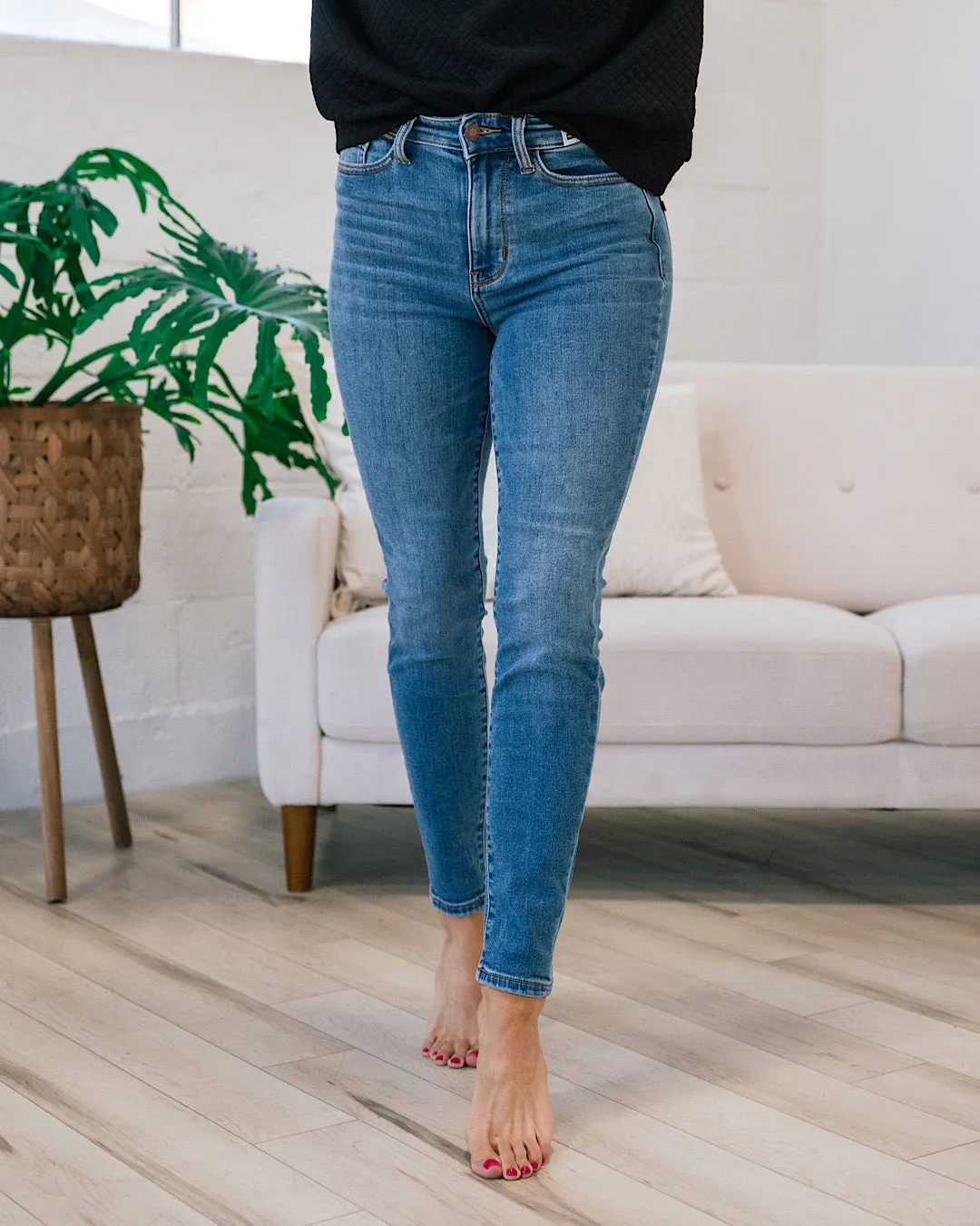 Judy Blue Let Me Tell You Thermal Skinny Jeans - Regular and Plus FINAL SALE