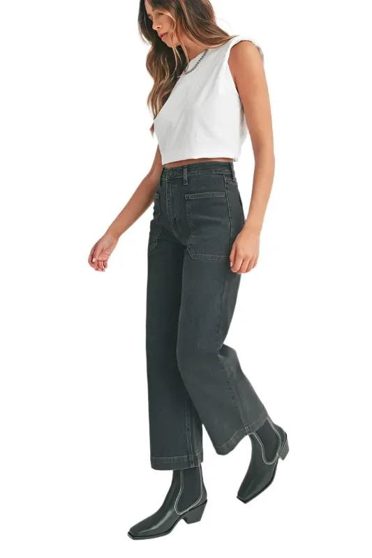 JUST JEANS USA DENIM UTILITY PANTS High Rise Wide Leg