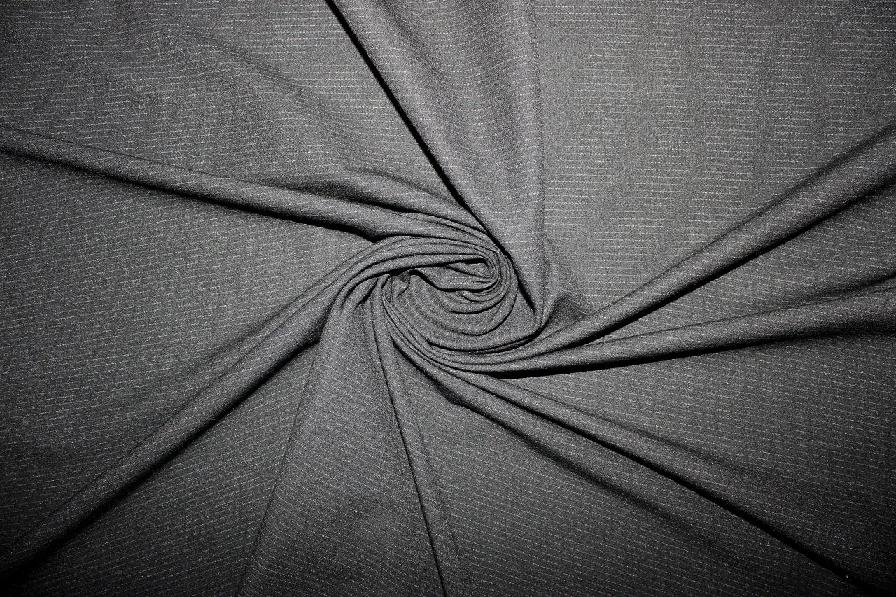 Just Under 2 yards of Avenue M0ntaigne Pinstripe Bottom Weight - Black/White