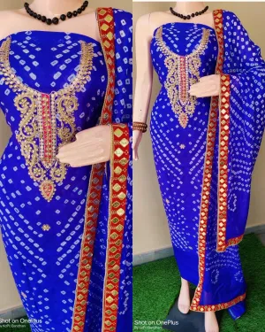 KcPc New Art silk Bandhani Gotapatti Salwar suit,KML