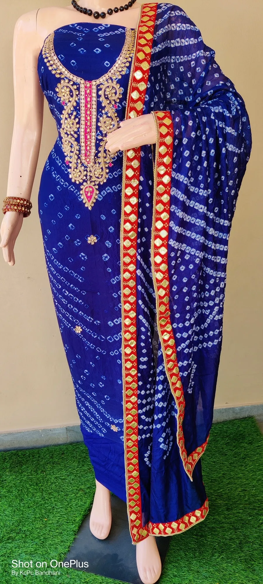 KcPc New Art Silk Bandhani GotapattiWork Salwar suit,KML