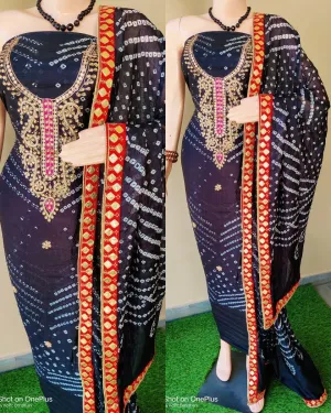 KcPc New Art Silk Bandhani GotapattiWork Salwar suit,KML