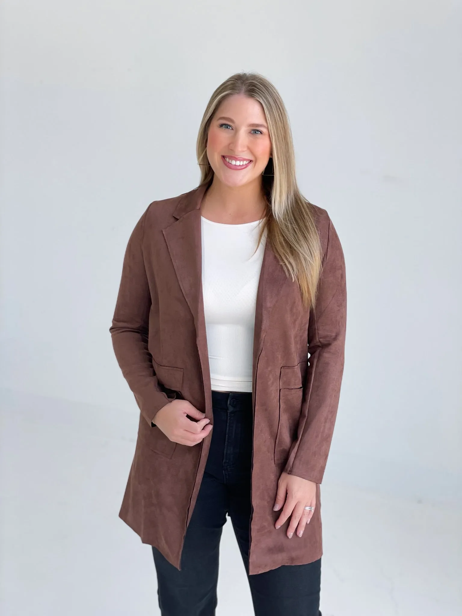 Late Calls Suede Jacket - Brown