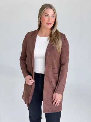 Late Calls Suede Jacket - Brown