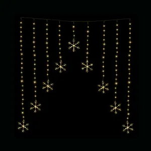 LED Snowflakes Curtain Lights avialable in 2 Colors - Warm White